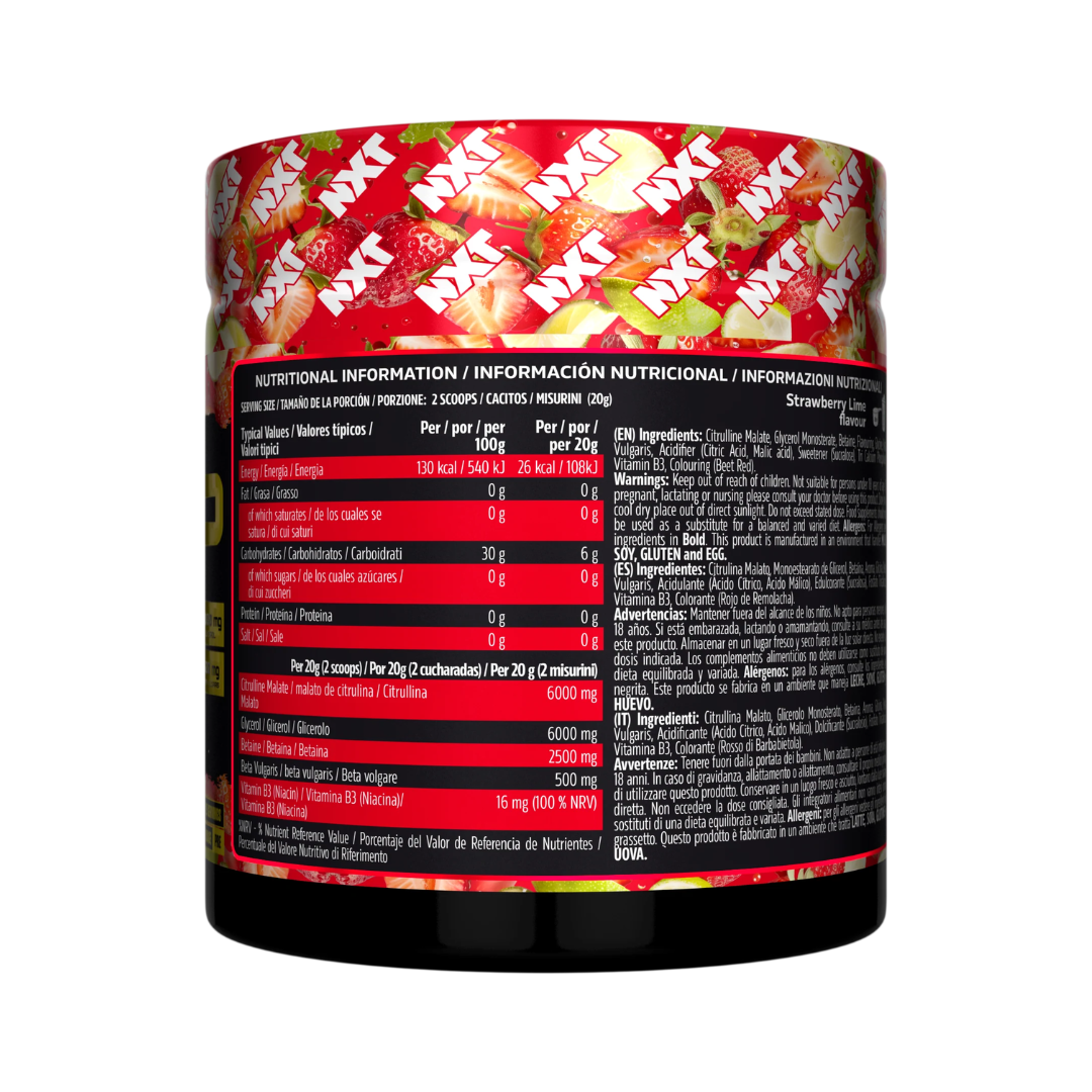 NXT Nutrition TNT Nuclear PUMP (Stim-Free) 500g Strawberry Lime