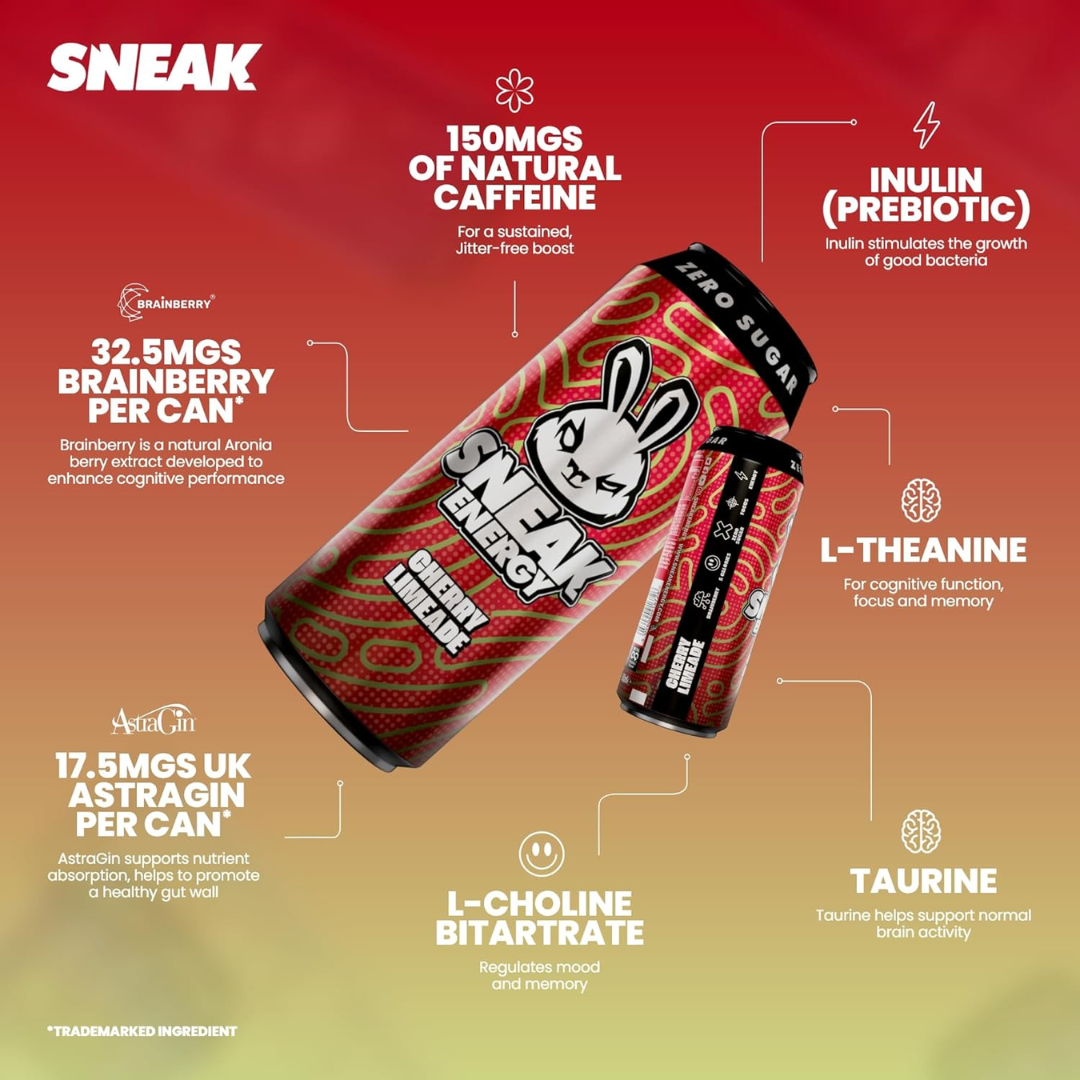 SNEAK Energy 12x500ml Cherry Limeade