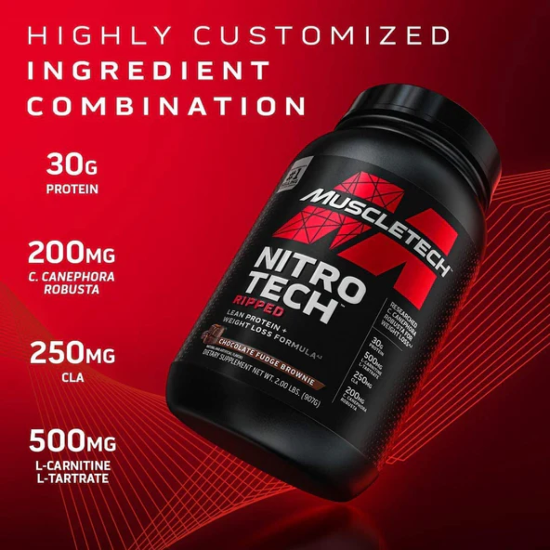 Muscletech Nitro Tech Ripped 1.8kg Chocolate Fudge Brownie