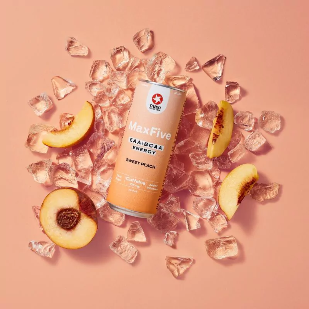 MaxiNutrition MaxFive Energy Drink 12x330ml Sweet Peach