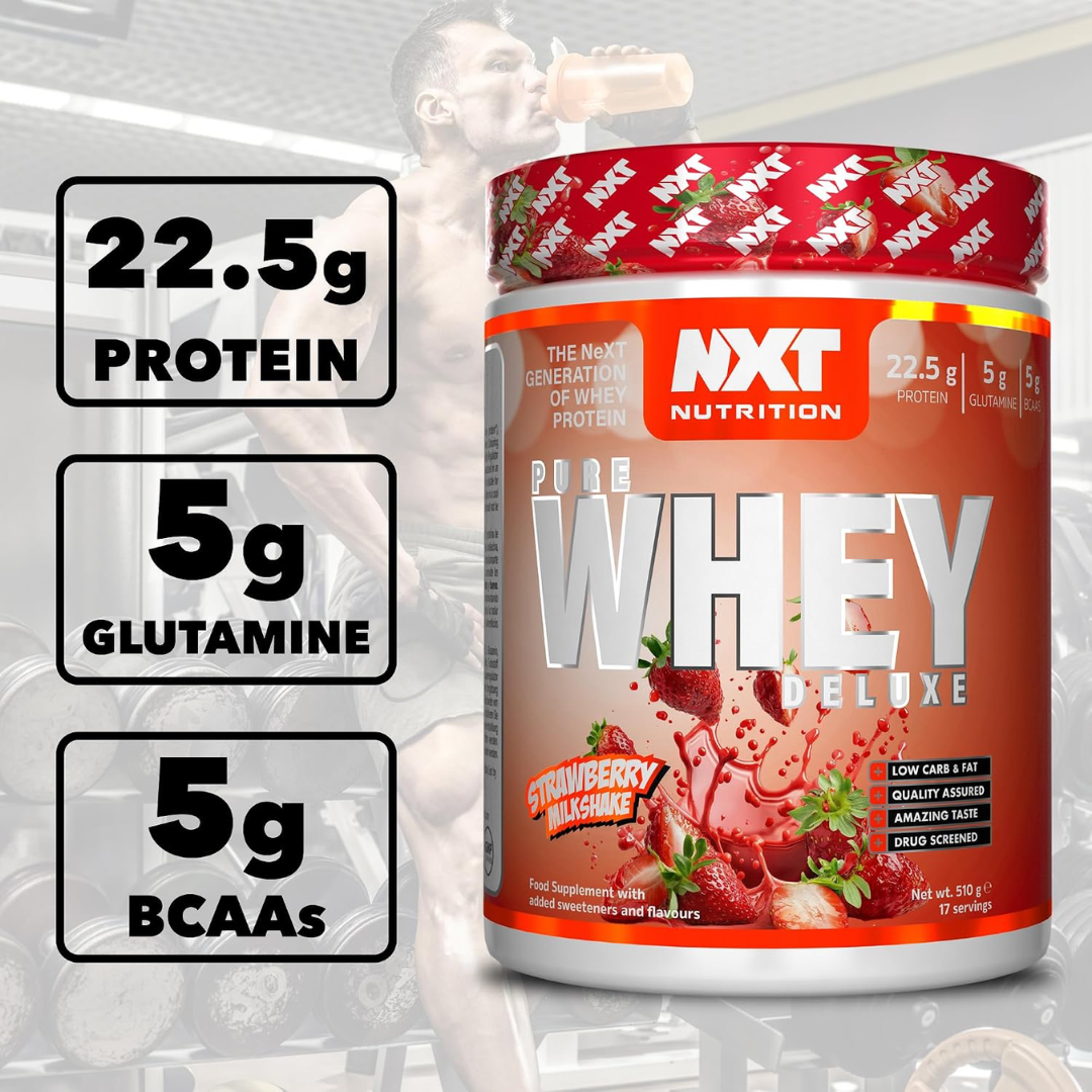 NXT Nutrition Pure Whey Deluxe 510g Strawberry Milkshake