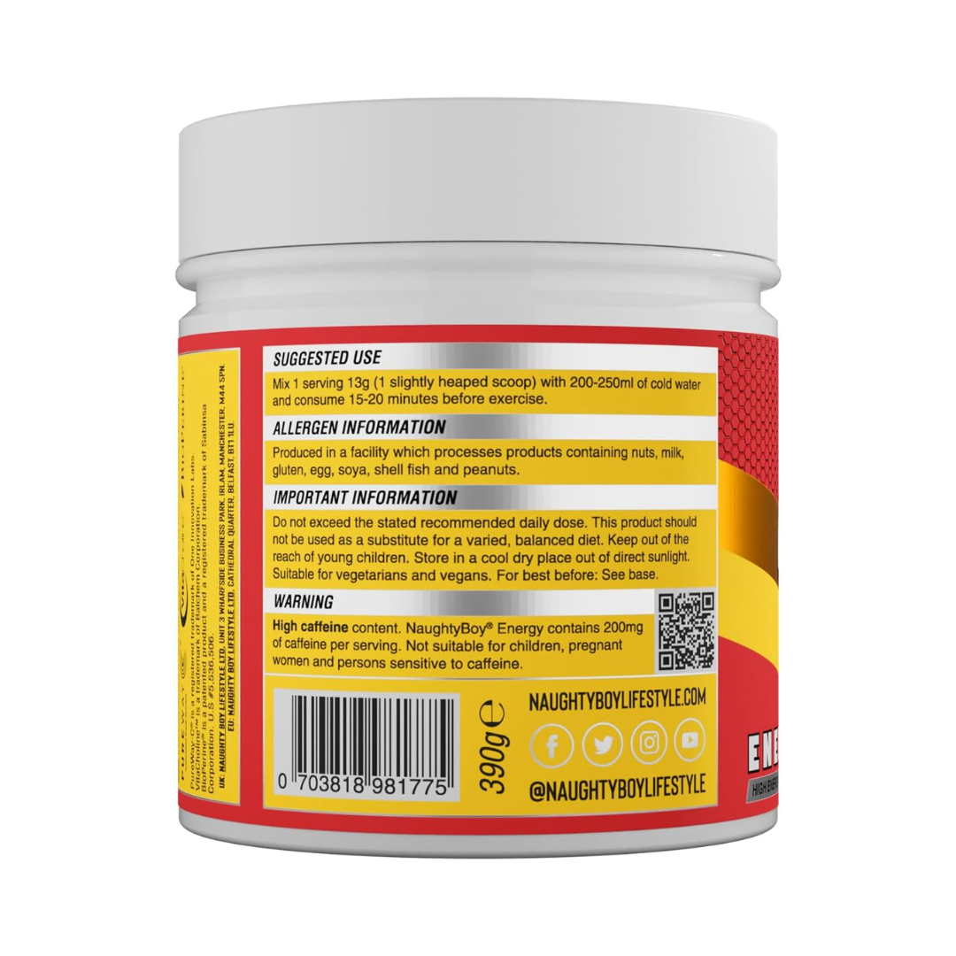 Naughty Boy Energy 390g Strawberry Mango