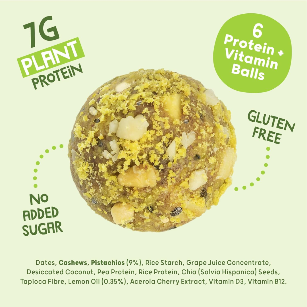 The Protein Ball Co Vegan Protein Balls 10x45g Lemon & Pistachio