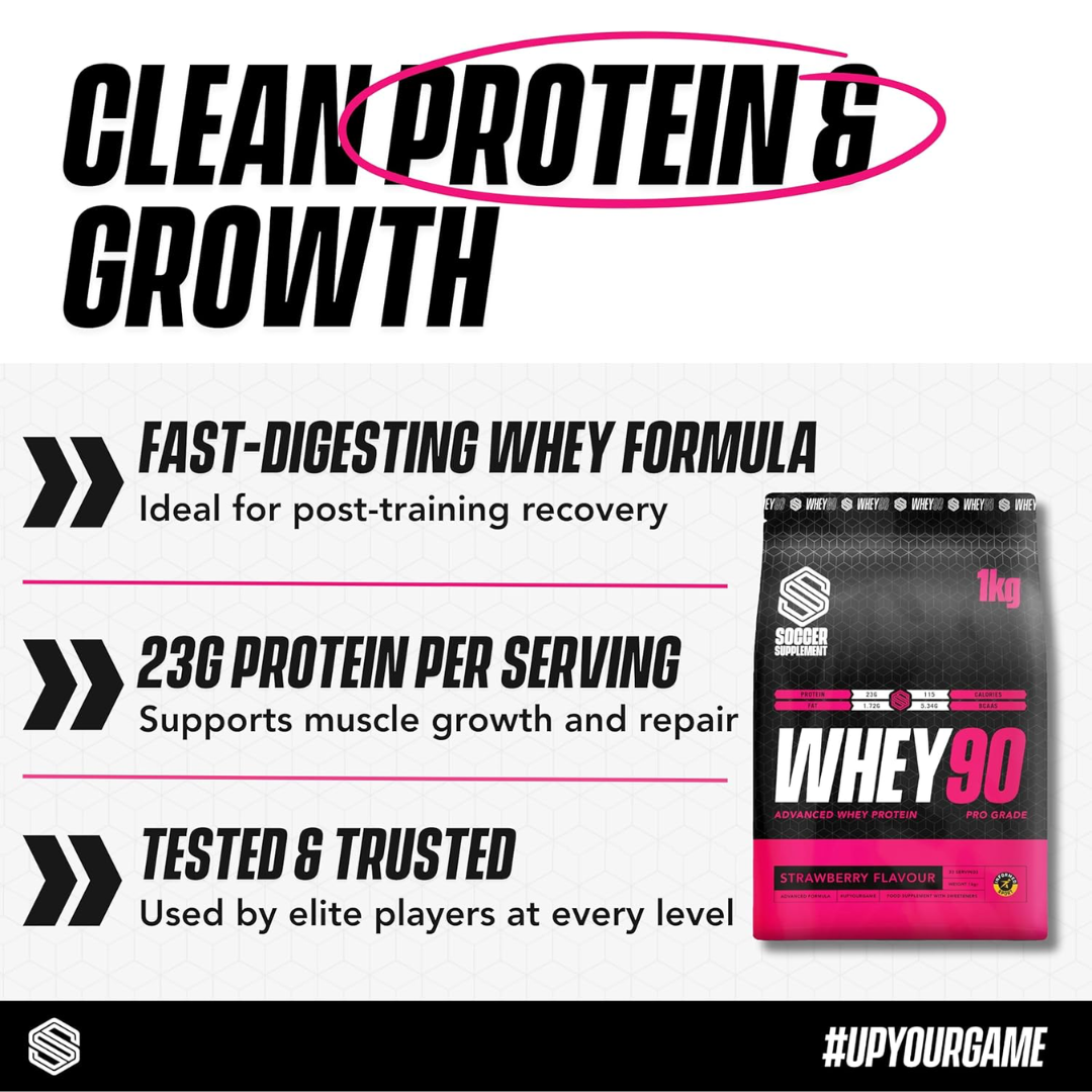 Soccer Supplement Whey90 1kg Strawberry