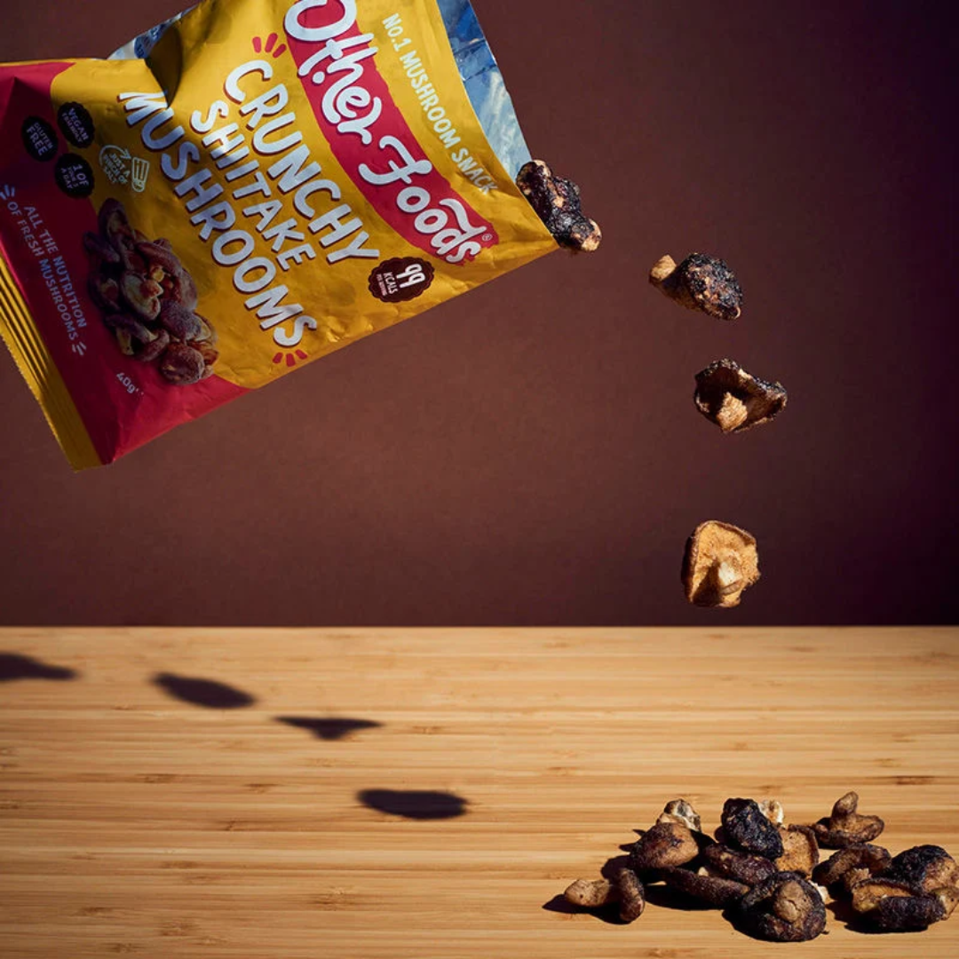 Other Foods Mushroom Crisps 8x40g Crunchy Shiitake Mushrooms
