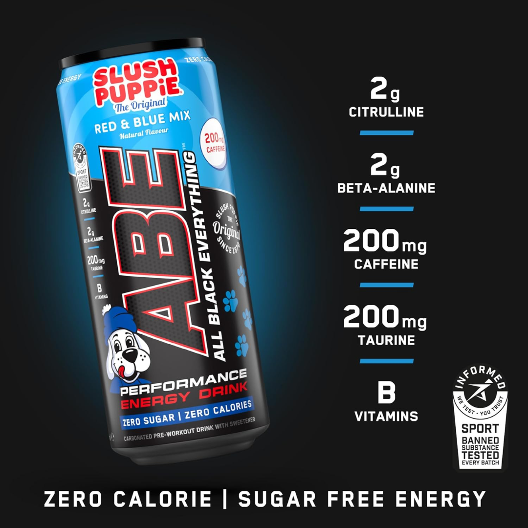 Applied Nutrition ABE (All Black Everything) Carbonated Can 12x330ml Slush Puppie