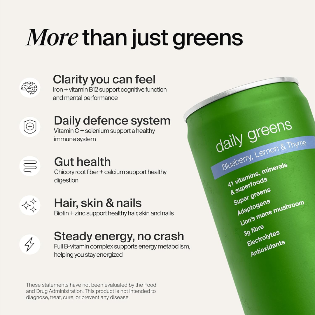 Huel Daily Greens RTD 12x330ml Blueberry, Lemon & Thyme