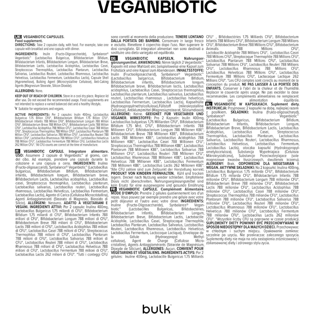 Bulk Veganbiotic 14 Billion Live Cultures 60 Caps