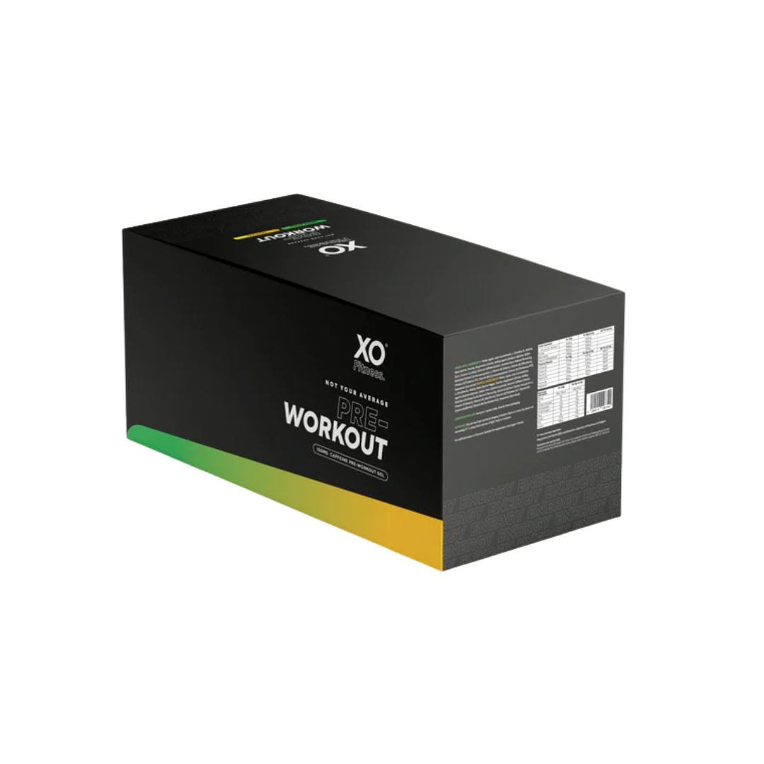 XO Fitness Pre-Workout Gel Mix Case 24x70g Tropical / Green Apple