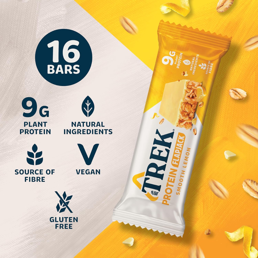 Trek Protein Flapjack 16x50g Smooth Lemon