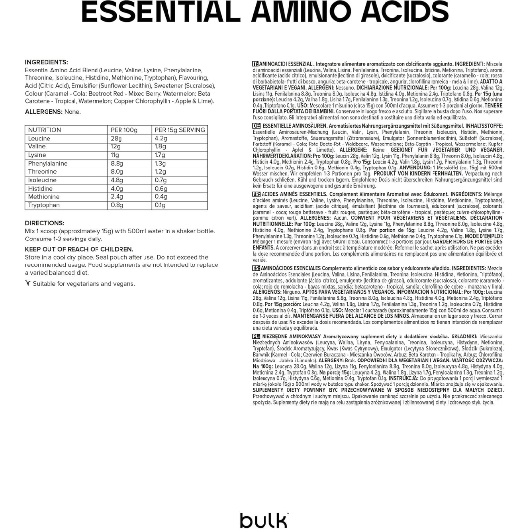 Bulk Essential Amino Acids (EAAs) 500g Unflavoured