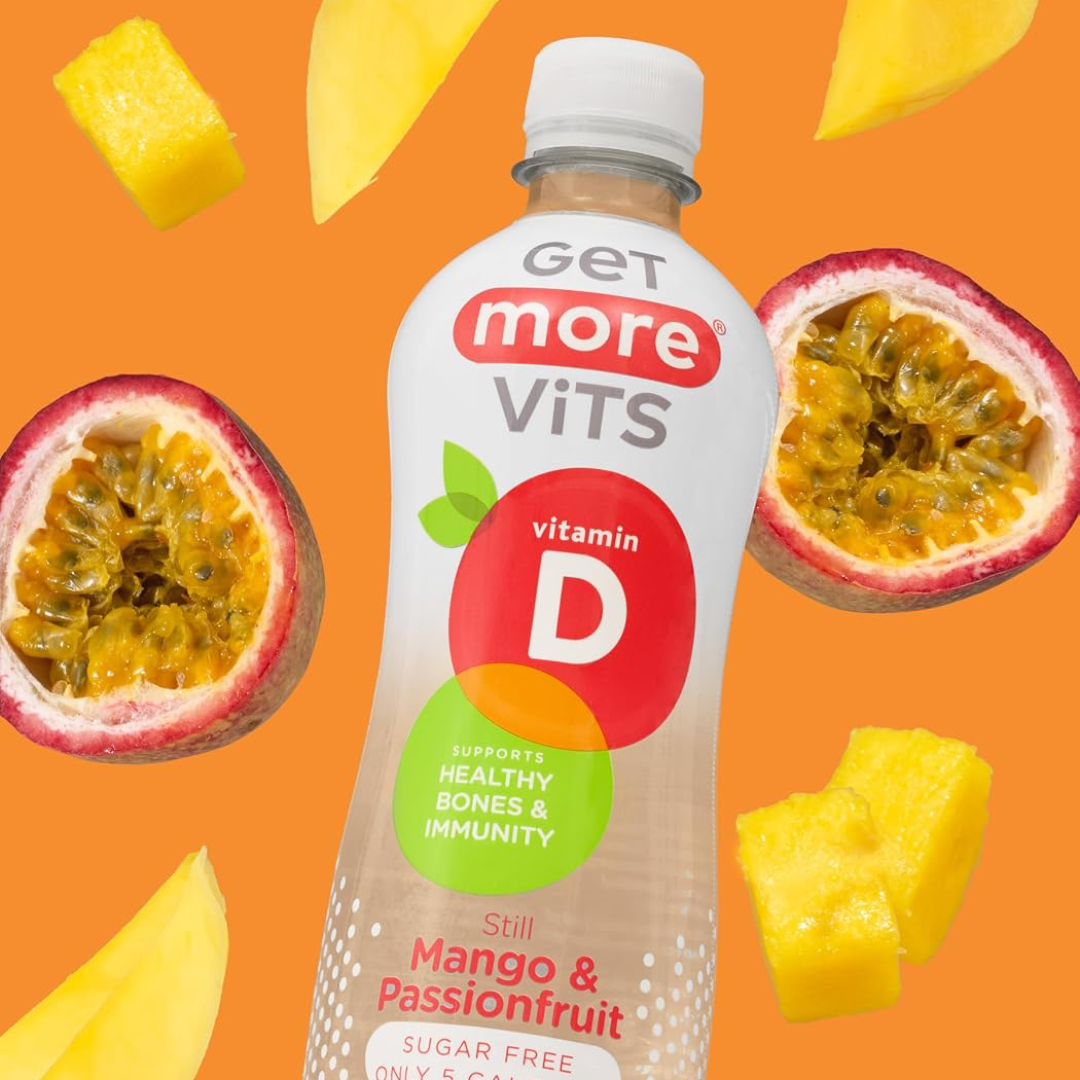 Get More Vits Vitamin D 12x500ml Still Mango & Passionfruit
