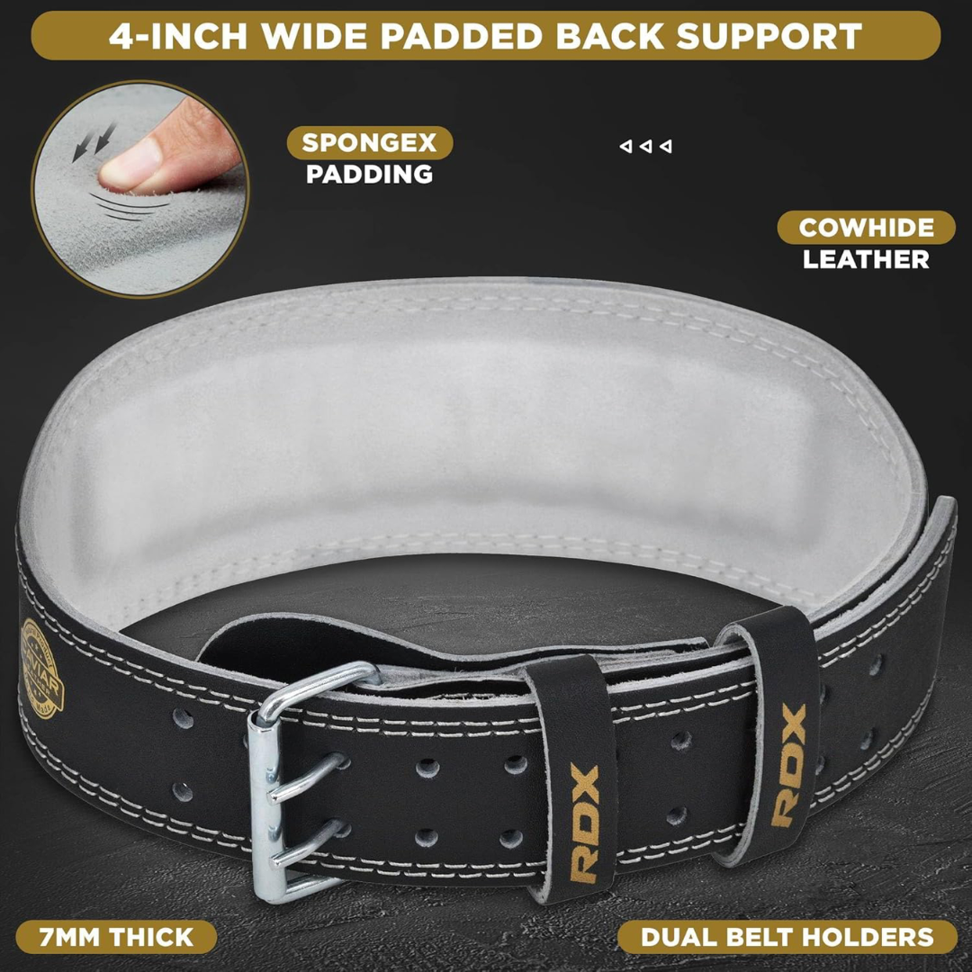 RDX Belt 4" Leather M Black/Gold