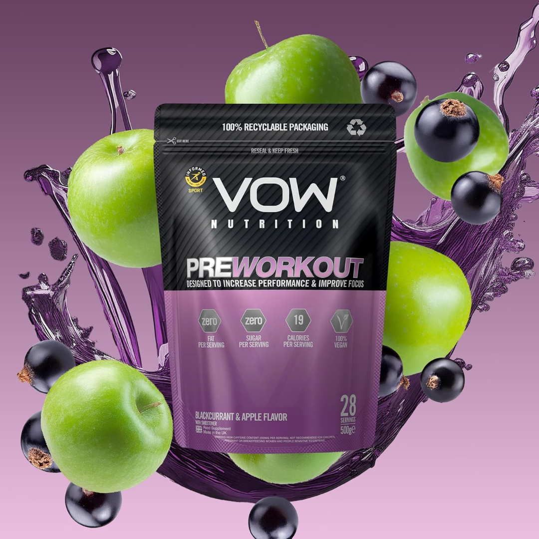 VOW Nutrition Pre Workout 500g Blackcurrant & Apple