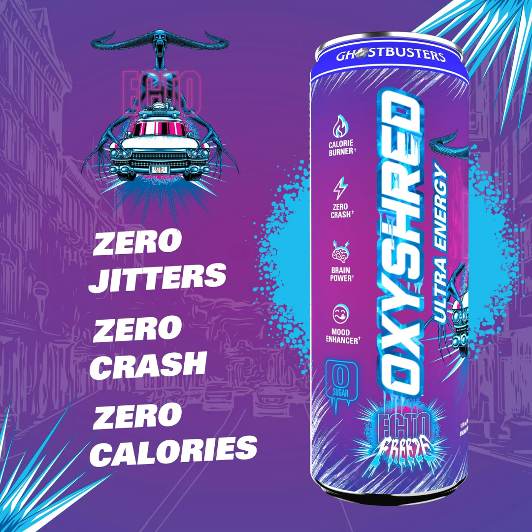 EHP Labs OxyShred Ultra Energy Drink RTD 12x355ml Ecto Freeze (Ghostbusters)