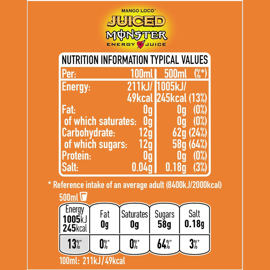 Monster Energy Monster Juiced 12x500ml Mango Loco