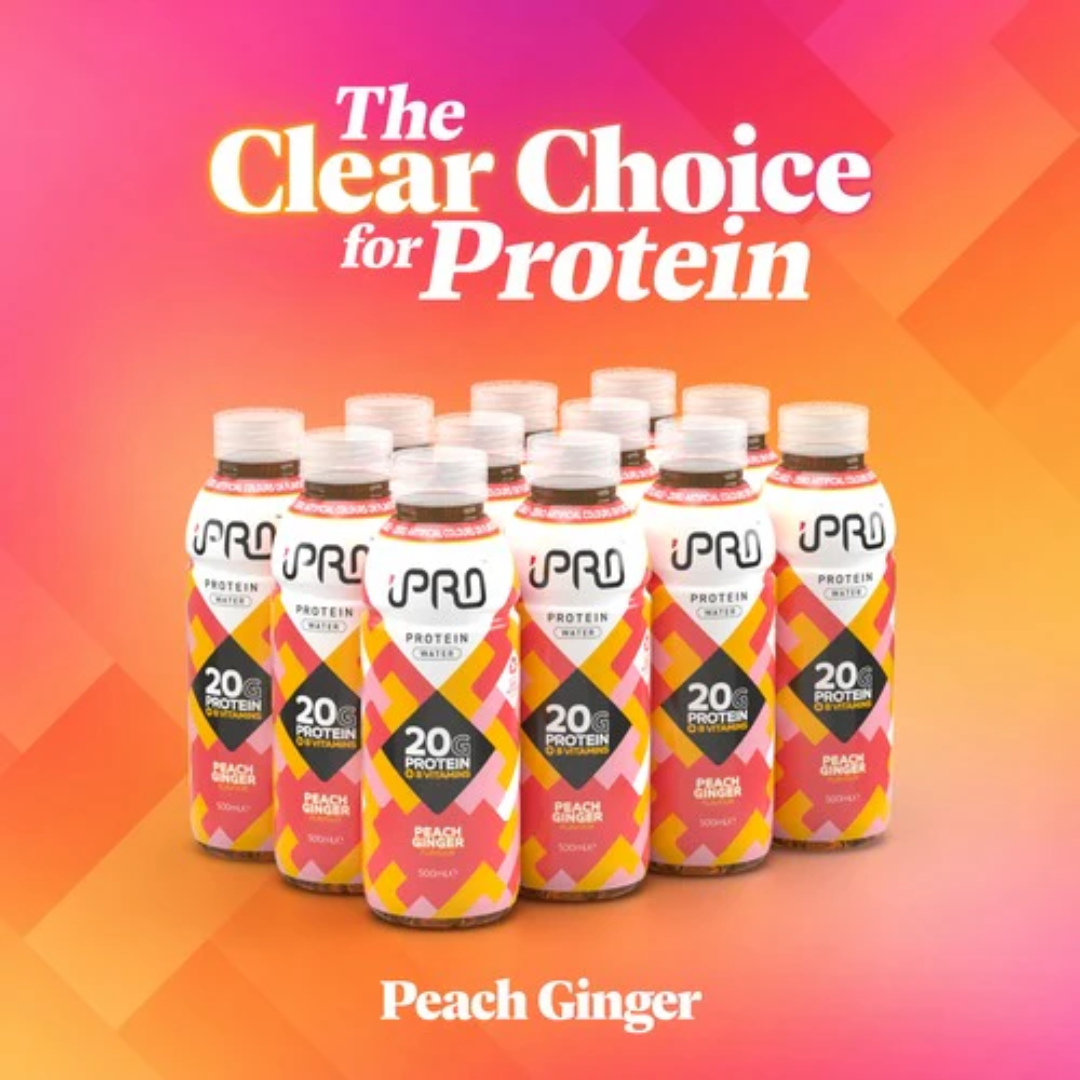 IPRO Hydrate Protein Water 12x500ml Peach Ginger