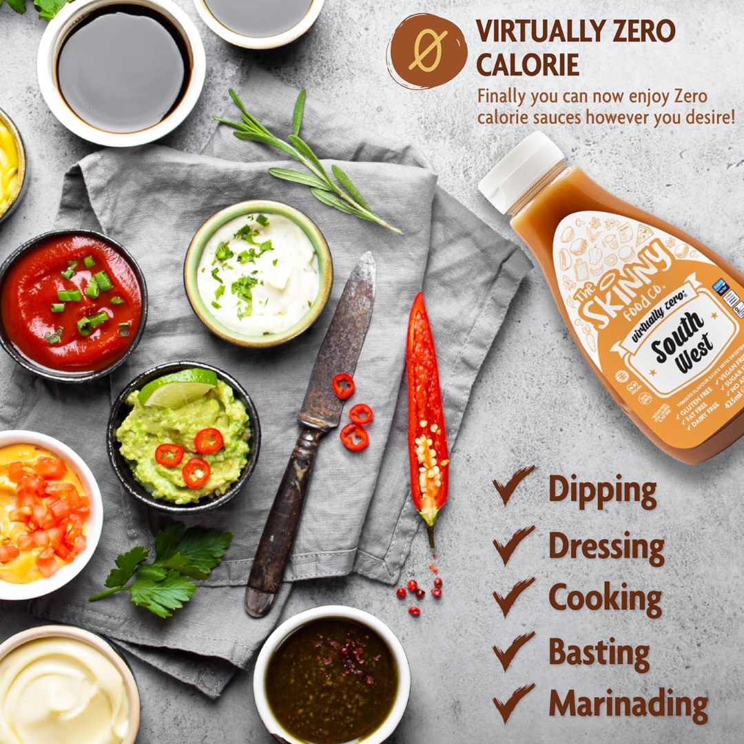 The Skinny Food Co Zero Calorie Skinny Sauce 425ml  Honey BBQ