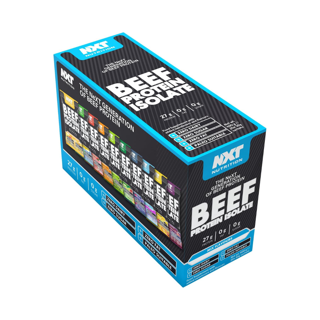NXT Nutrition Beef Protein Isolate 20 Sachets Mixed Selection Box