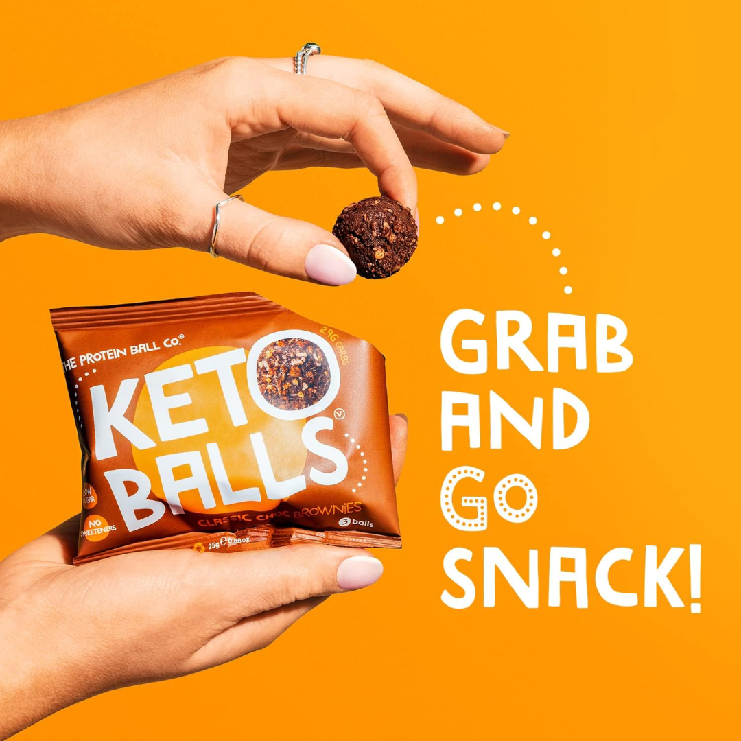 The Protein Ball Co Keto Ball Snack 20x25g Classic Choc Brownies