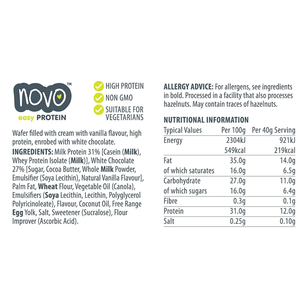 Novo Nutrition Novo Protein Wafer Bar 12x40g Vanilla Ice Cream