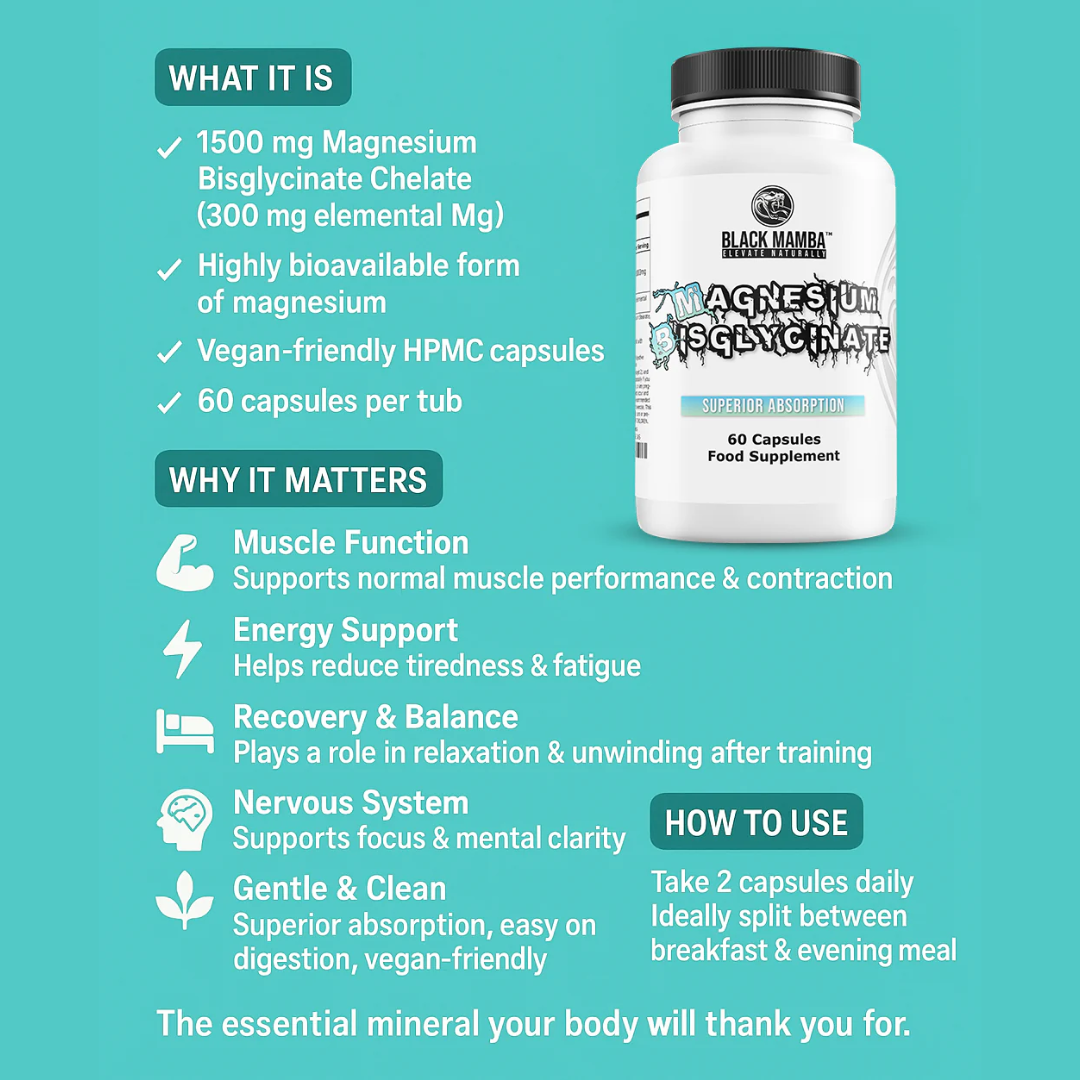 Black Mamba Magnesium Bisglycinate 60 Caps