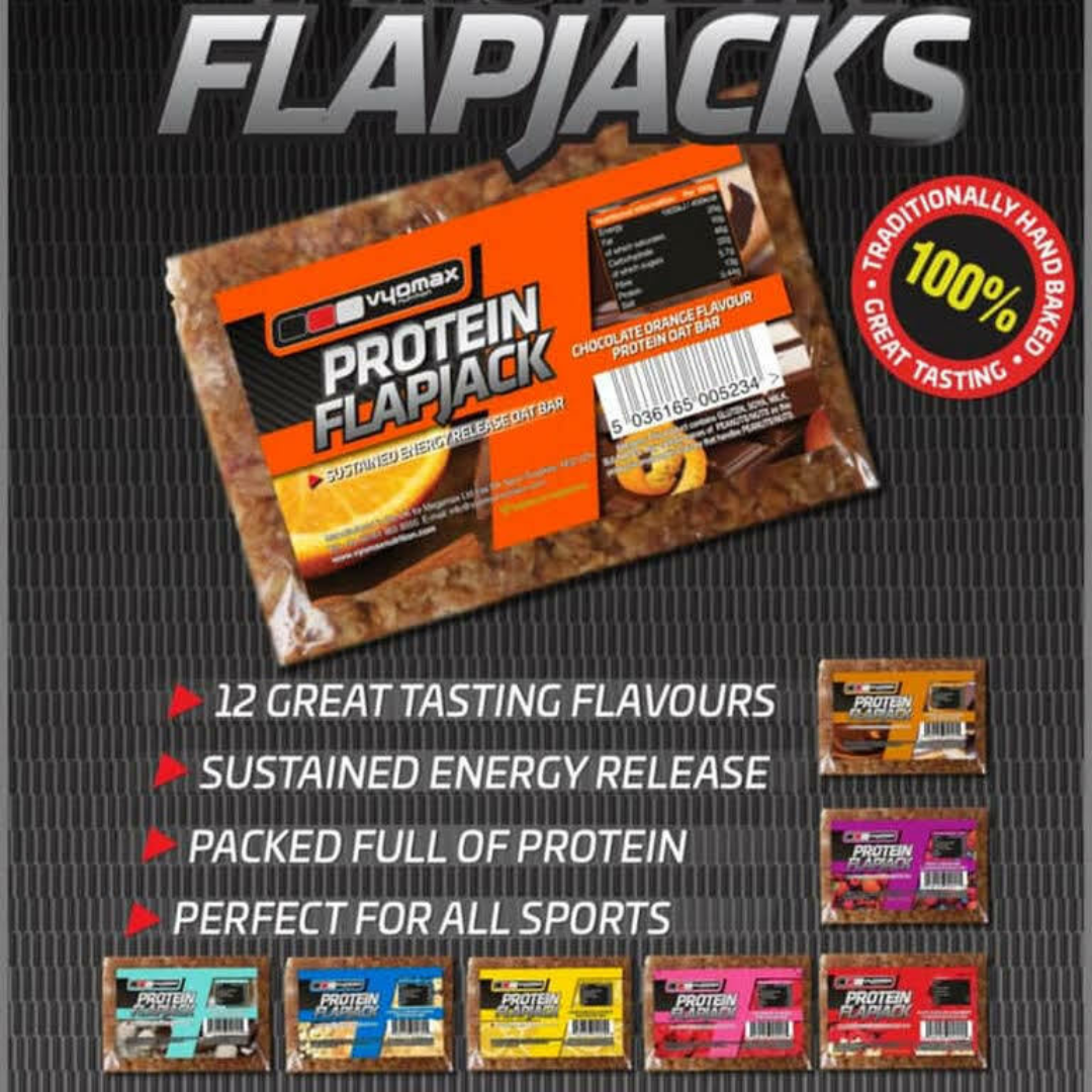 Vyomax Nutrition Protein Flapjacks 12x100g Chocolate Caramel
