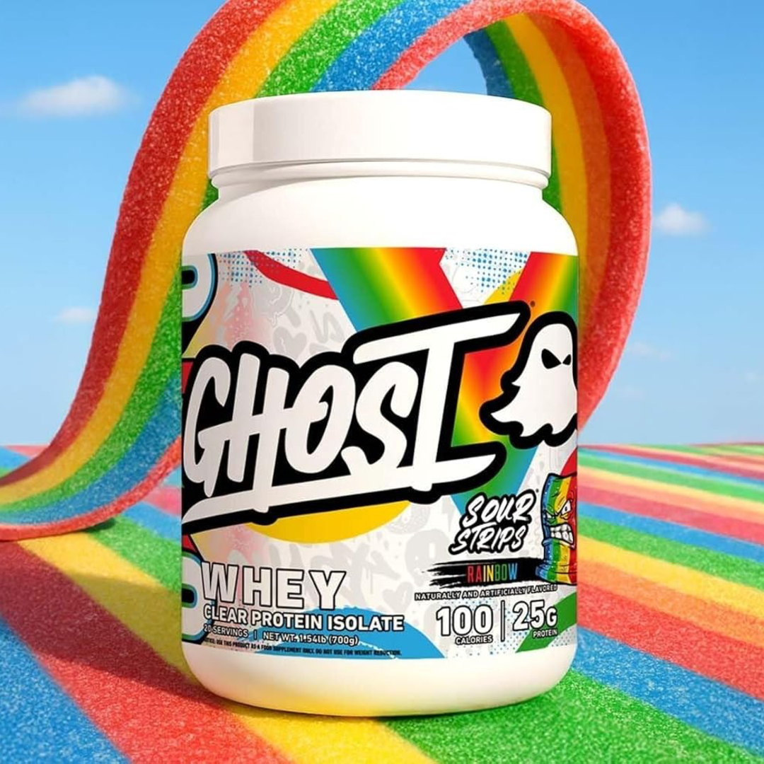 Ghost Clear Whey Isolate 710g Rainbow Candy Sour Strips
