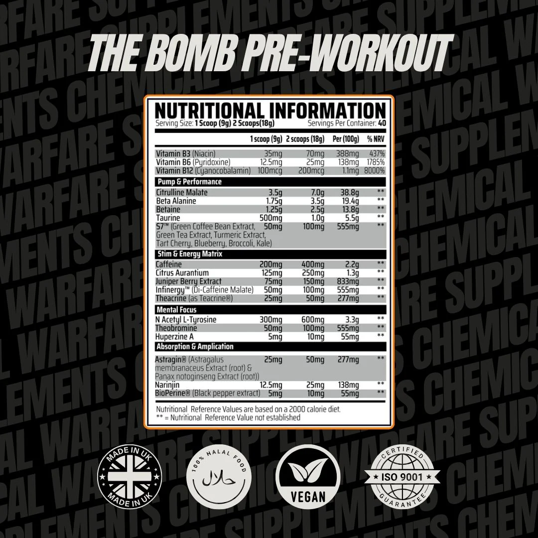 Chemical Warfare Bomb Pre-Workout 360g Blue Icy Raz