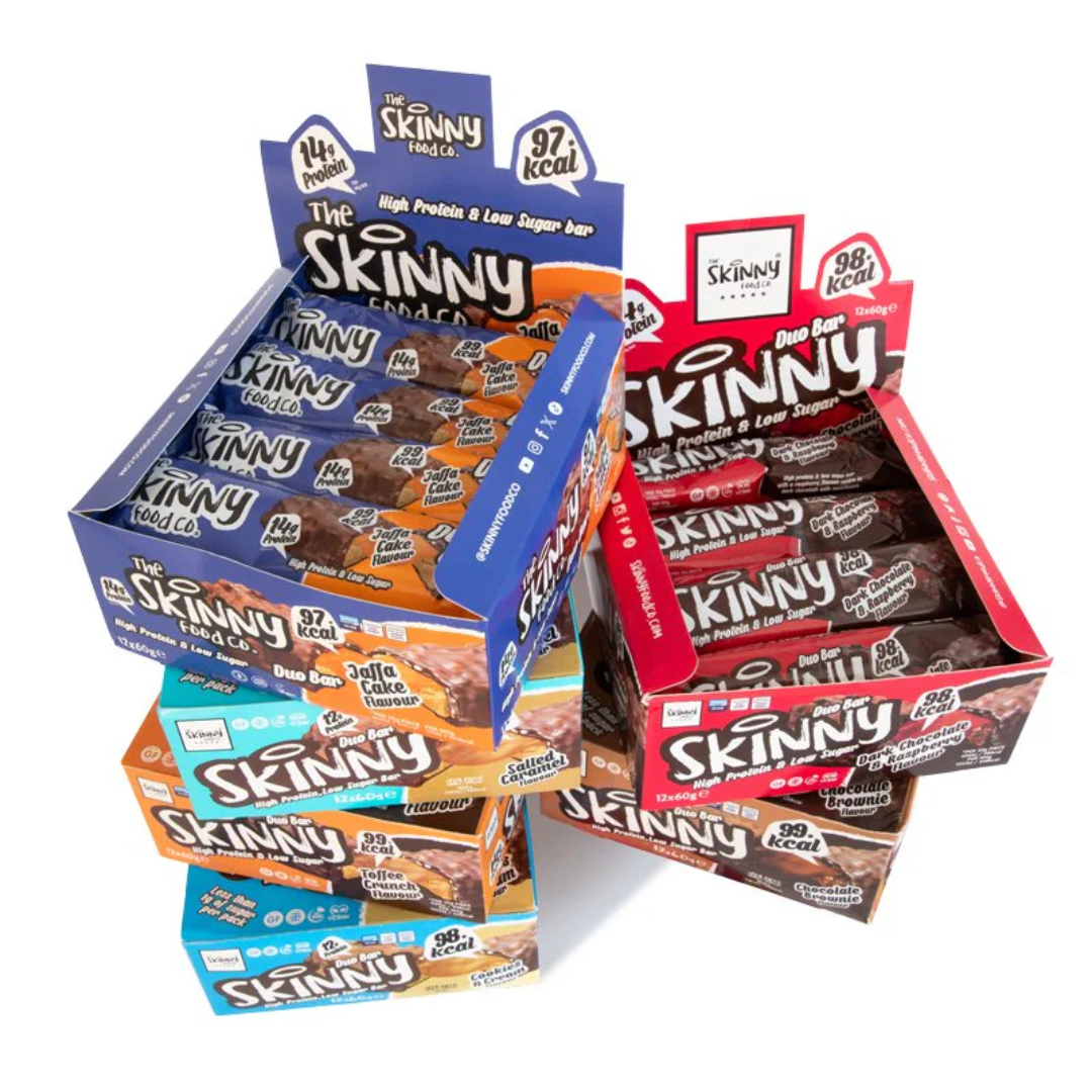 The Skinny Food Co Duo Low Sugar High Protein Bar 12 x 60g Chocolate Brownie