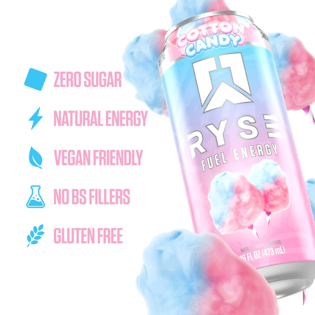 RYSE Fuel Energy 12x473ml Cotton Candy