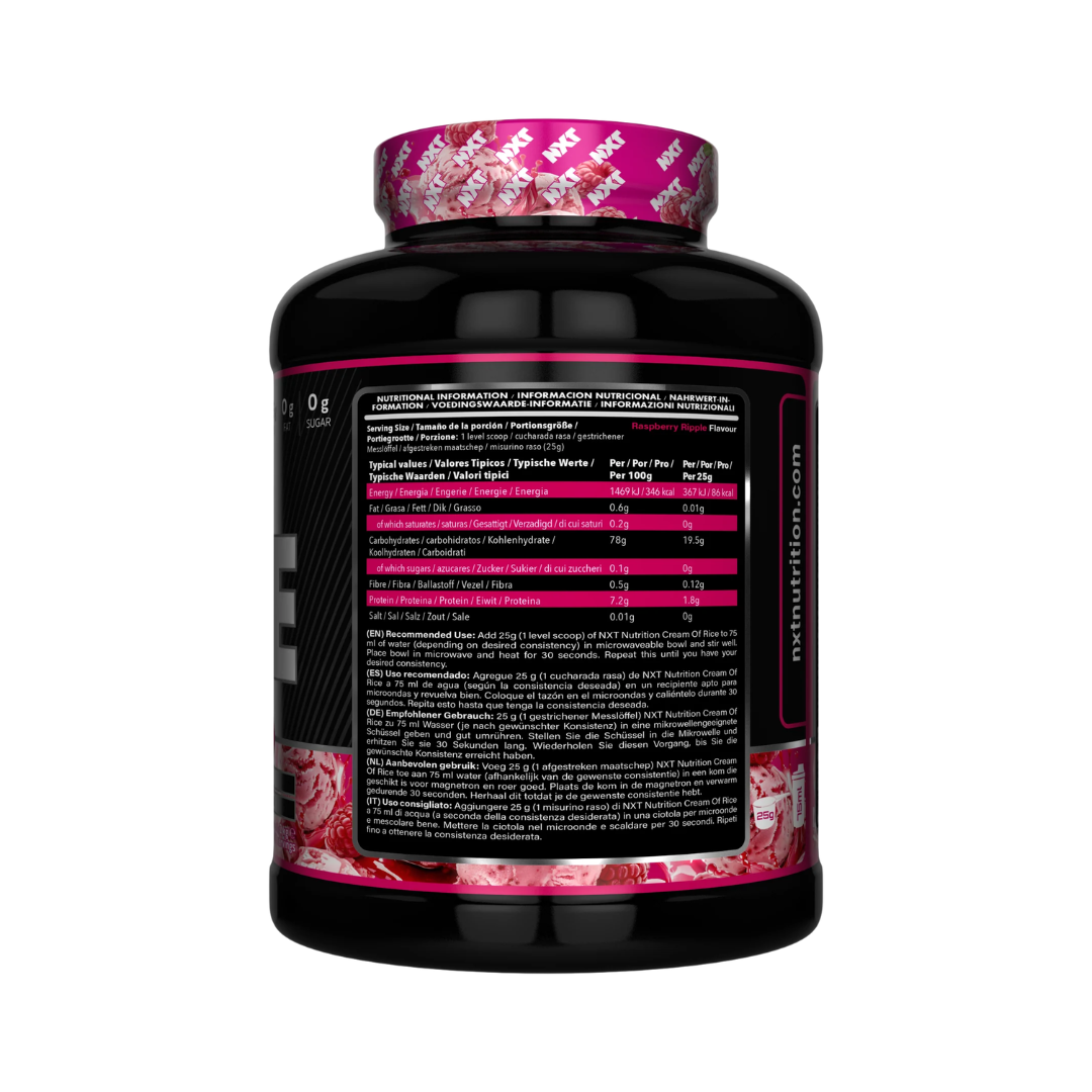 NXT Nutrition Cream of Rice 2kg Raspberry Ripple