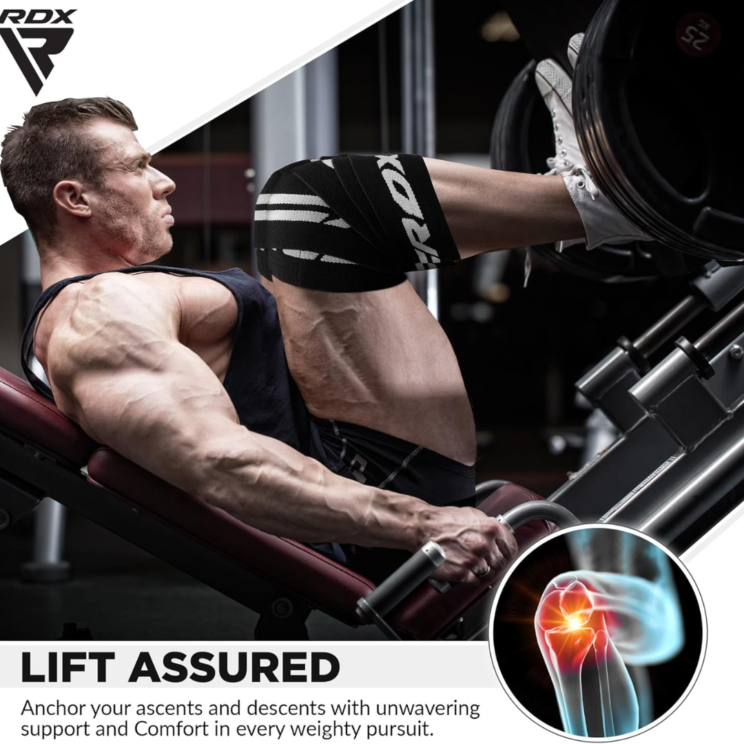 RDX Gym Knee Wraps K1 Grey