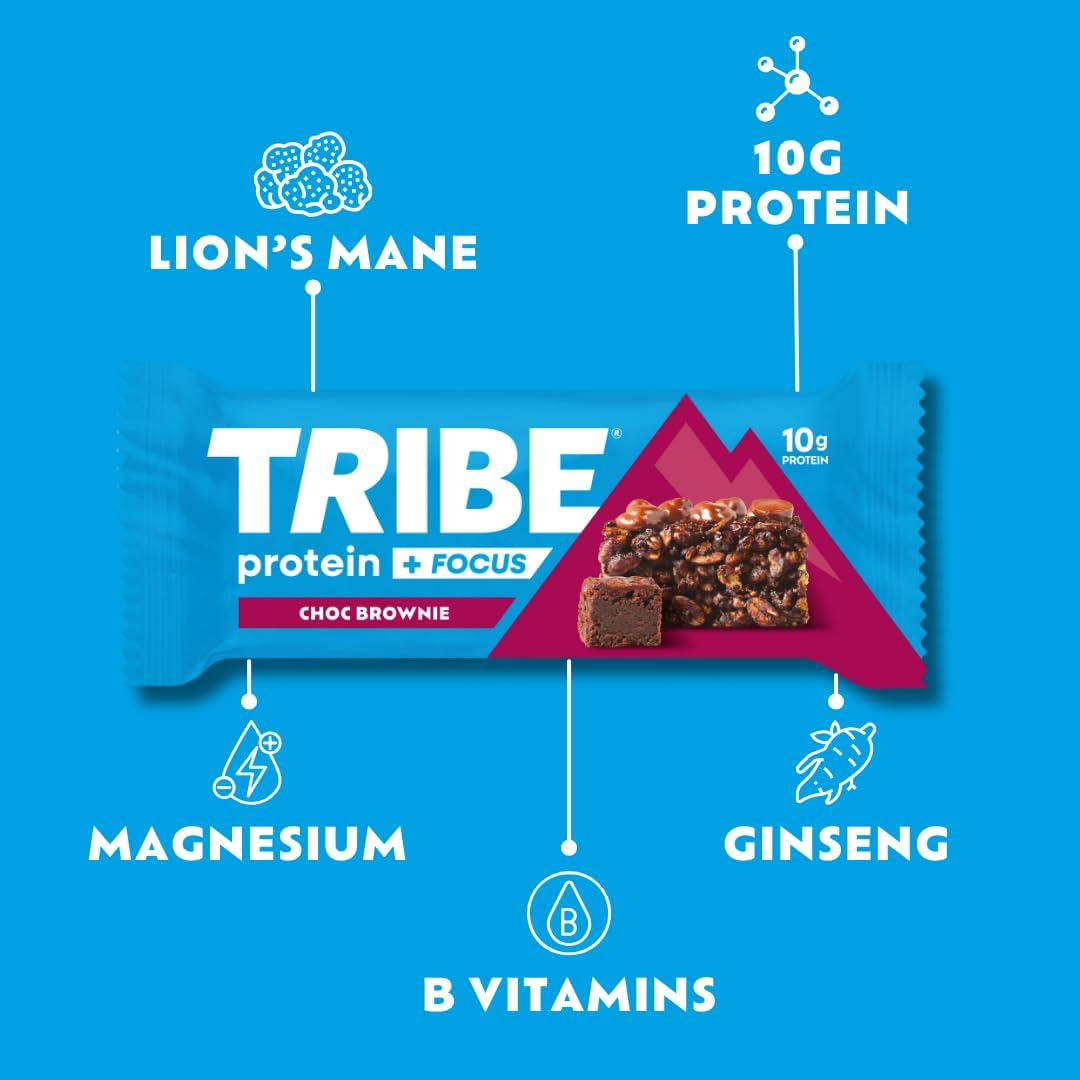 Tribe Protein + Focus Flapjack 12x60g Choc Brownie