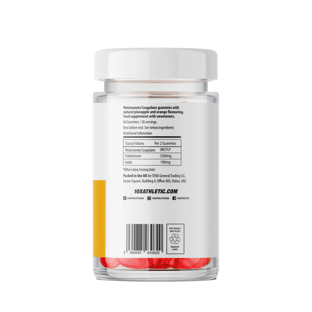 10X Athletic Gut Gummies 60 Softgels Pineapple + Orange