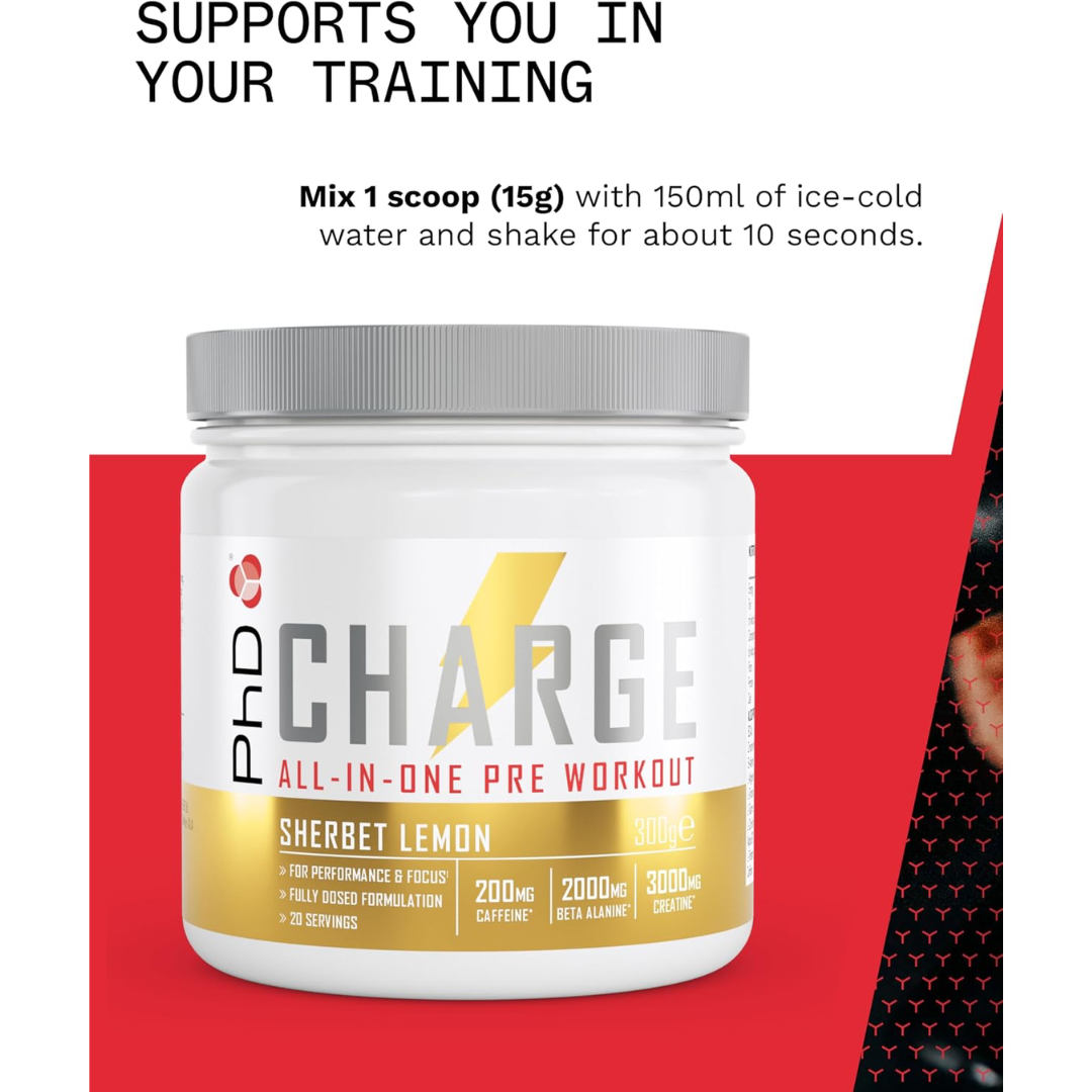 PhD Nutrition Powder Pre Wkt Charge 300g Sherbet Lemon
