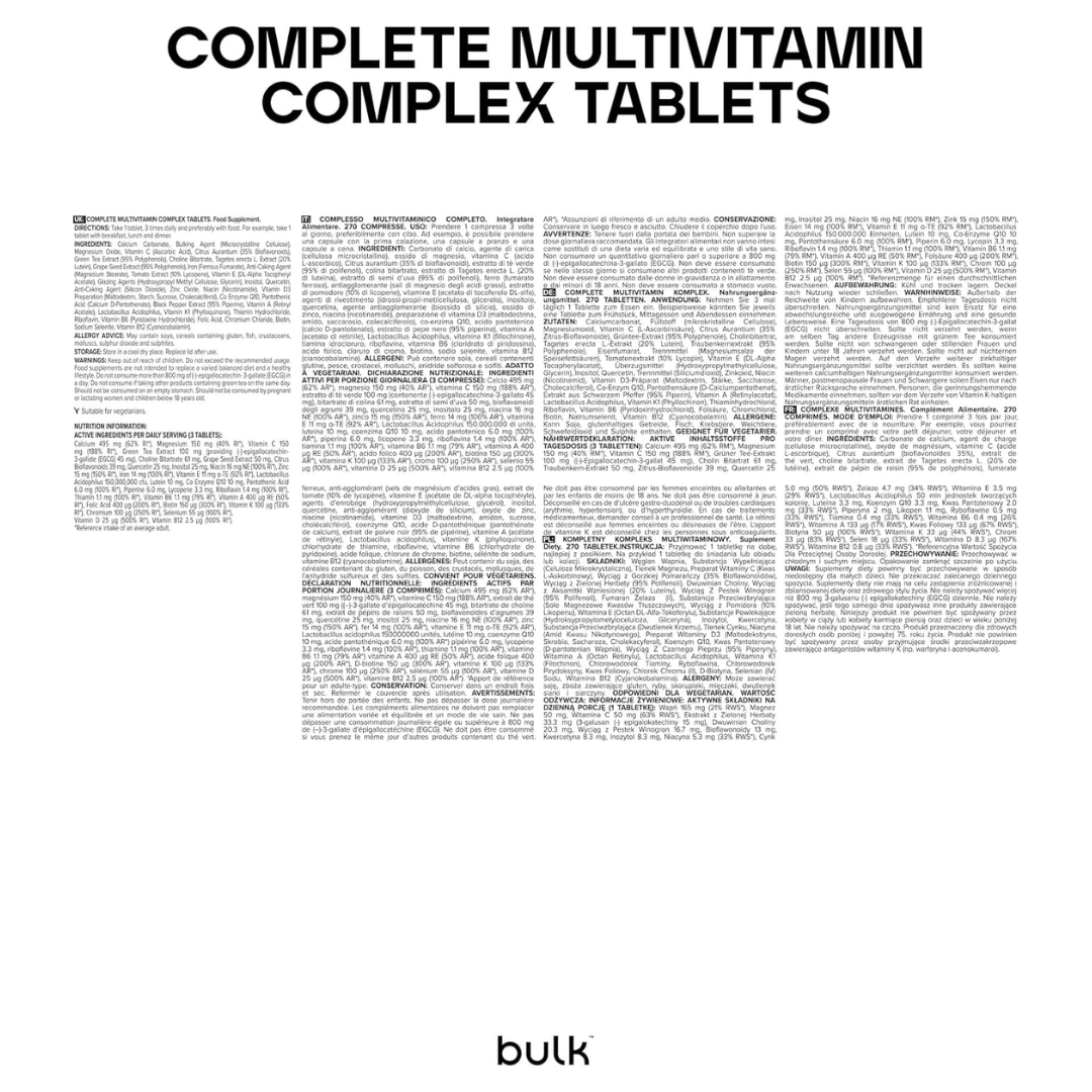 Bulk Complete Multivitamin Complex V2 90 Tabs