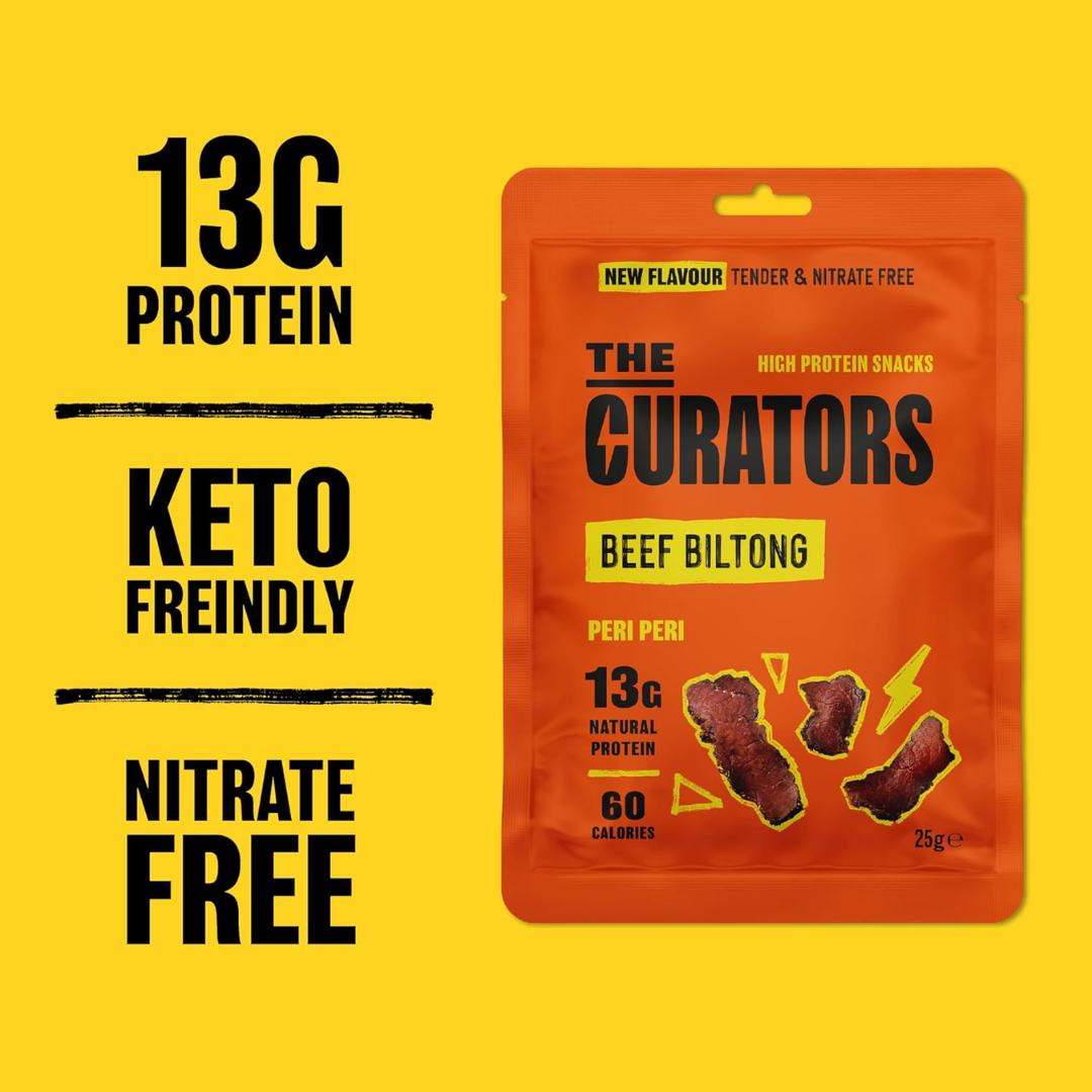 The Curators Beef Biltong 12x25g Peri Peri