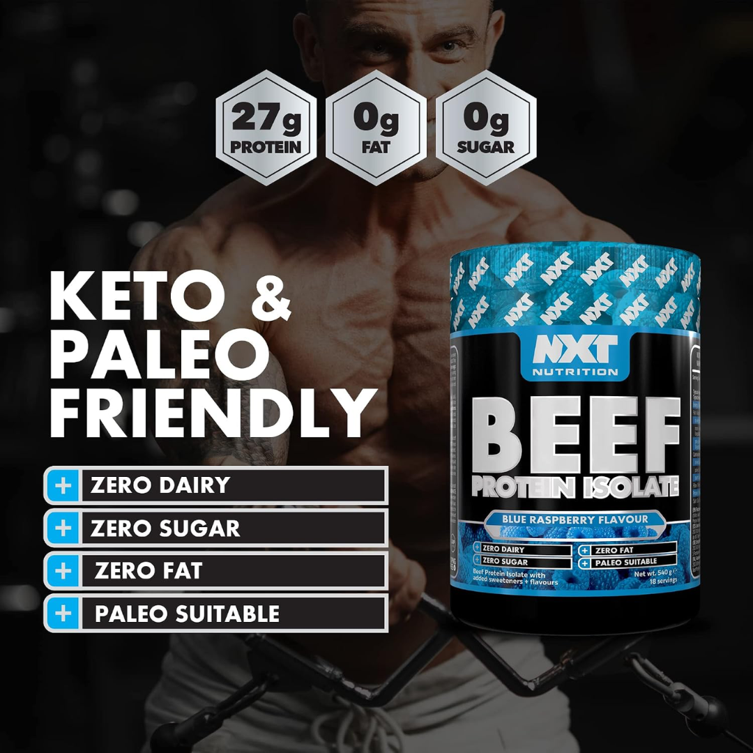 NXT Nutrition Beef Protein Isolate 540g Blue Raspberry