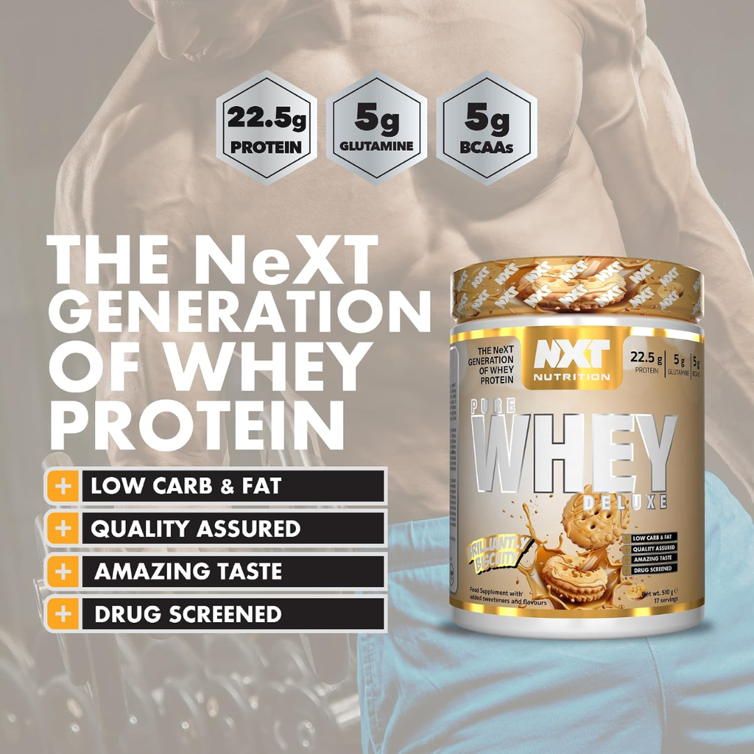 NXT Nutrition Pure Whey Deluxe 510g Brilliantly Biscuity