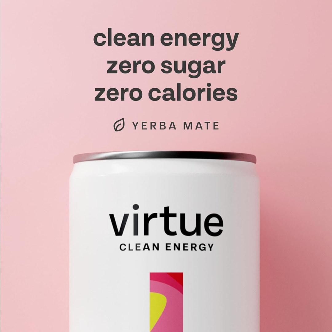Virtue Clean Energy Yerba Mate 12x250ml Strawberry and Lime