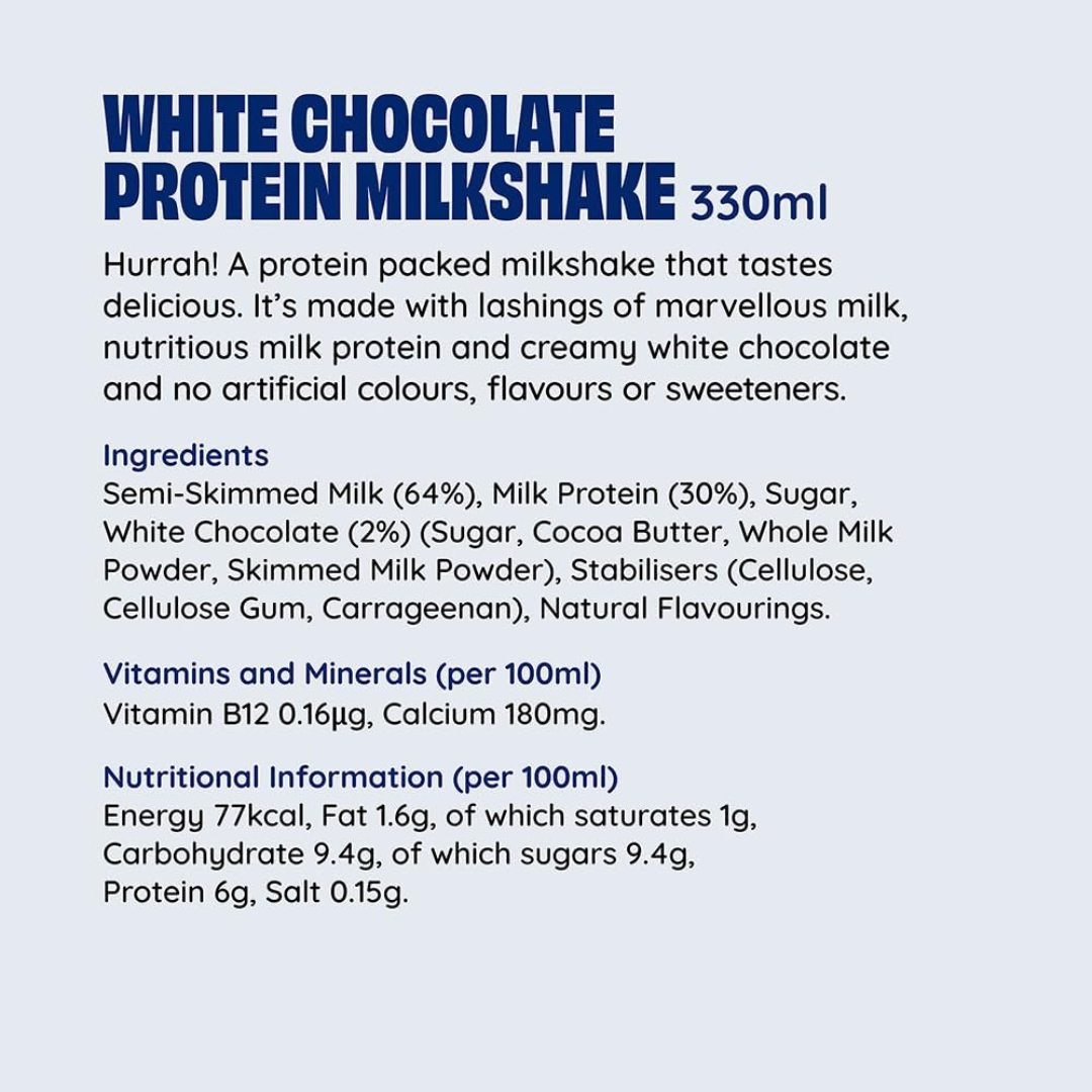 Shaken Udder Protein Milkshake 8x330ml White Chocolate