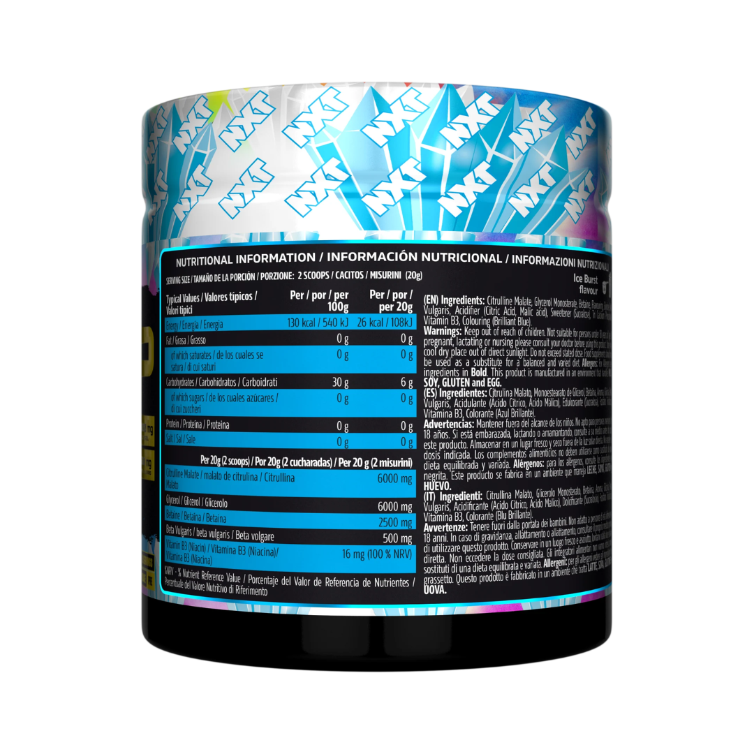 NXT Nutrition TNT Nuclear PUMP (Stim-Free) 500g Ice Burst