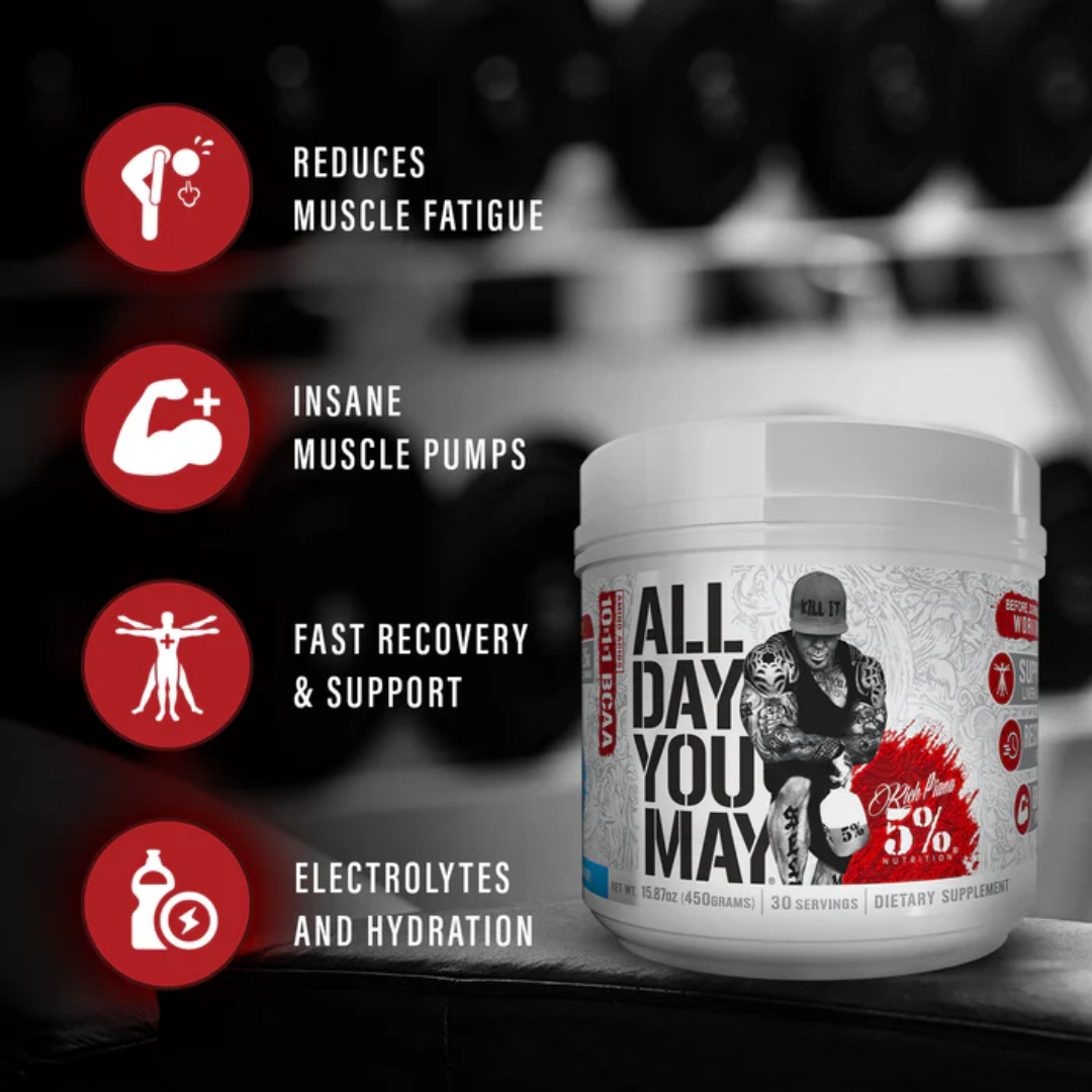 Rich Piana 5% Nutrition All Day You May Legendary Series 465g Lemon Ice