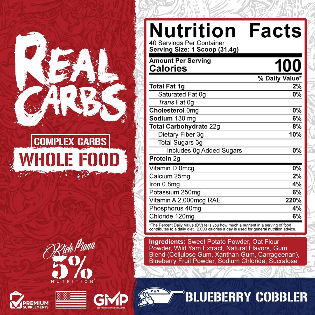 Rich Piana 5% Nutrition Real Carbs 1284g Blueberry Cobbler