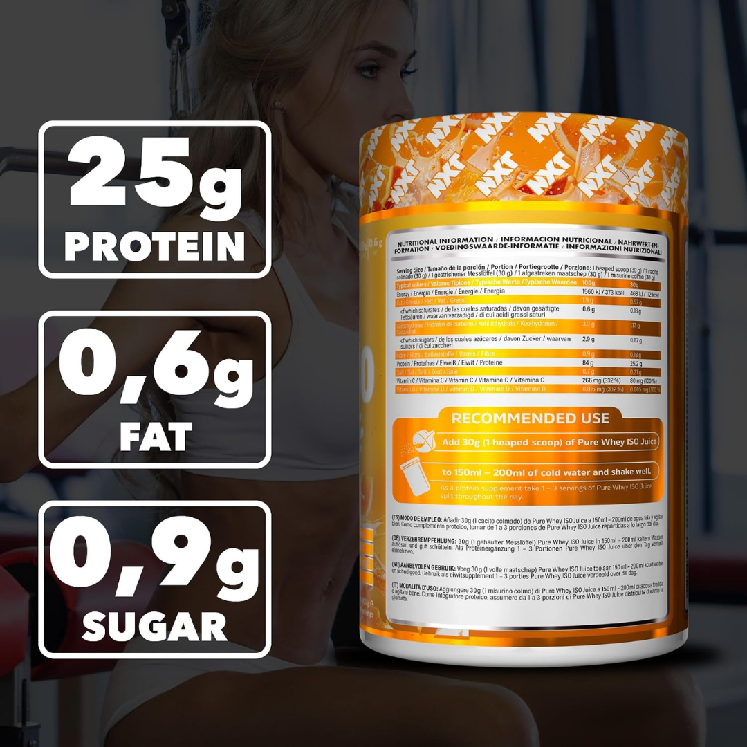 NXT Nutrition Pure Whey ISO Juice 900g Orange Juice