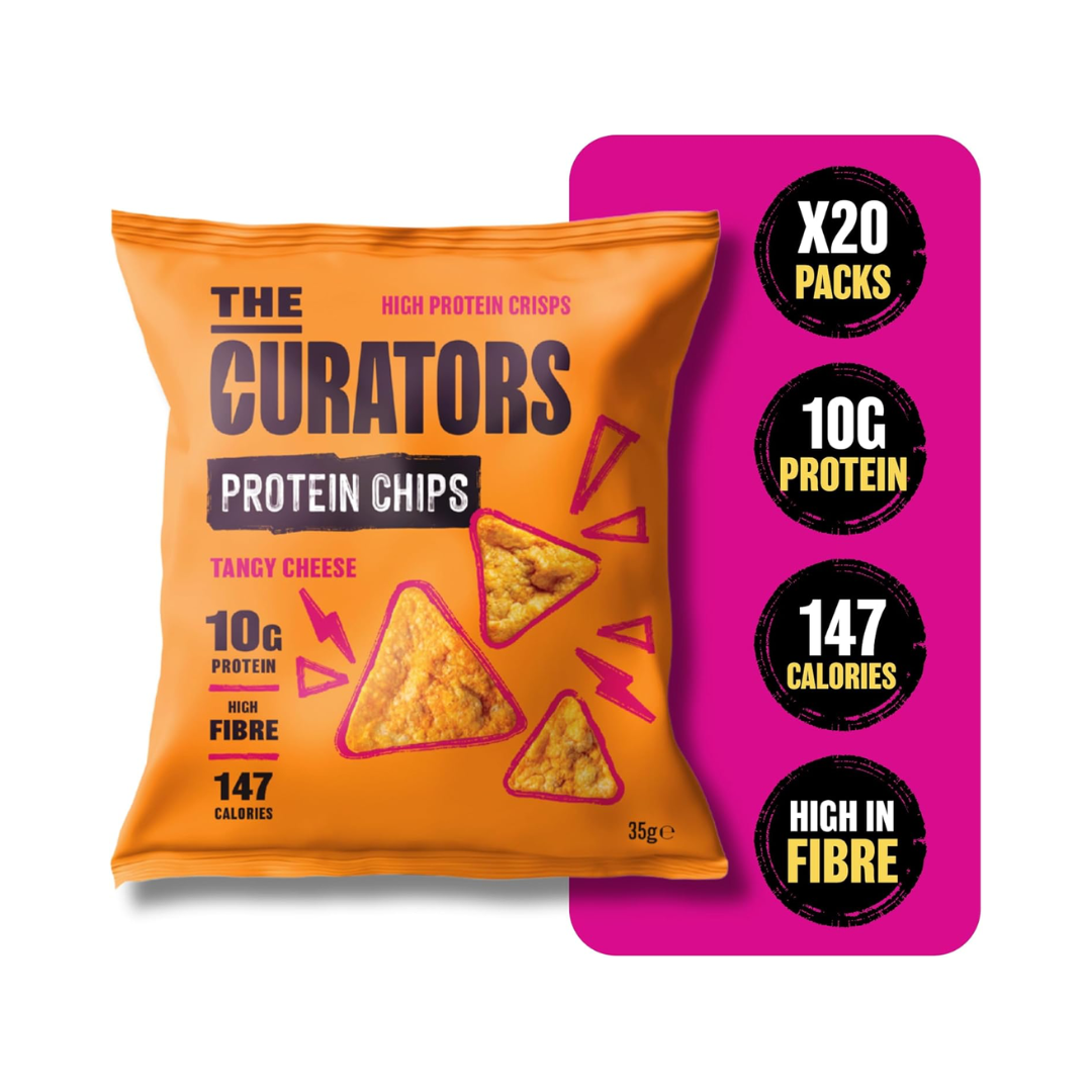 The Curators Protein Chips 20x35g Tangy Cheese