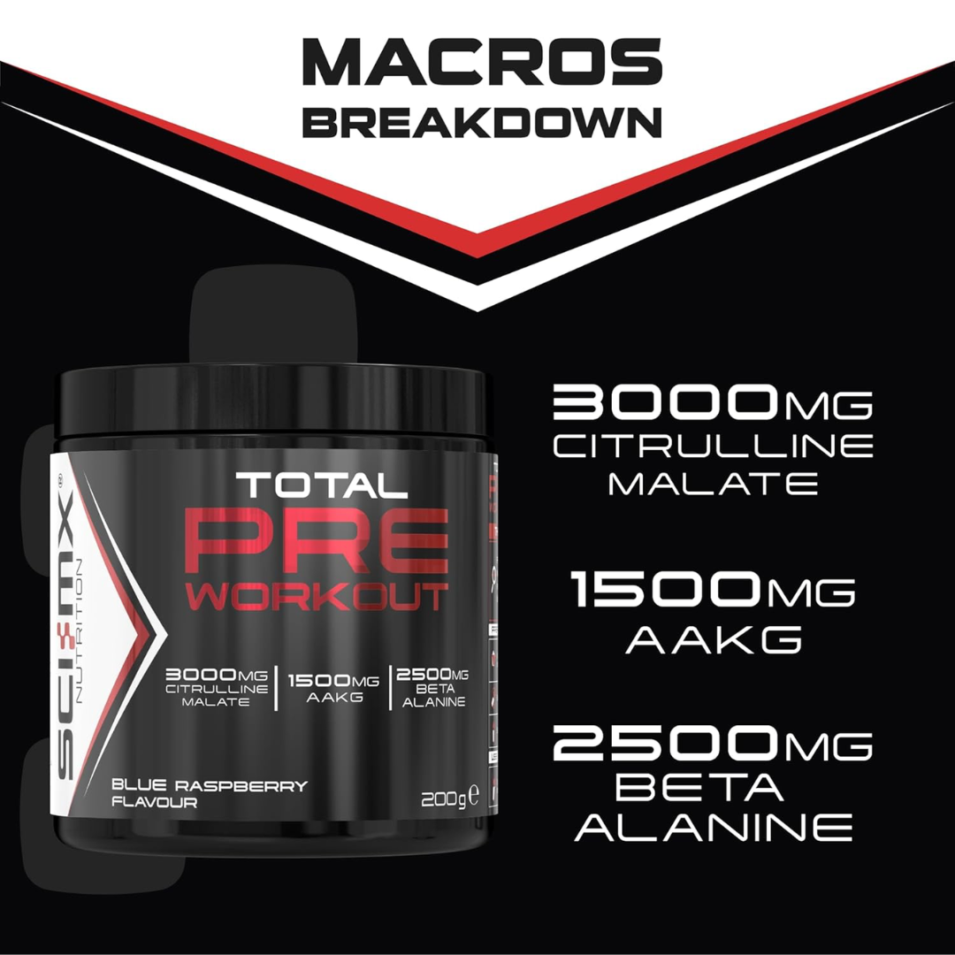 Sci-MX Total Pre-Workout 200g Blue Raspberry
