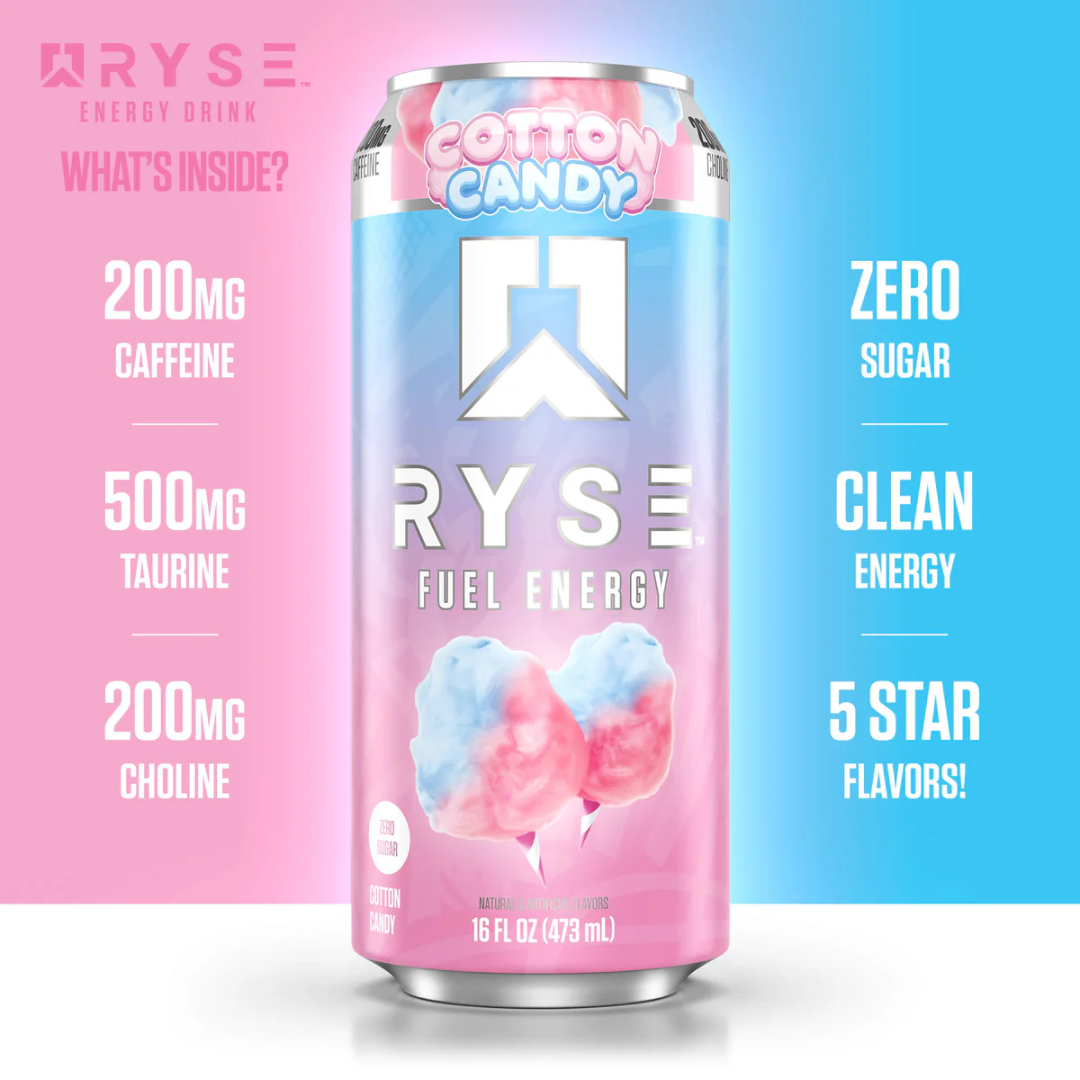 RYSE Fuel Energy 12x473ml Cotton Candy