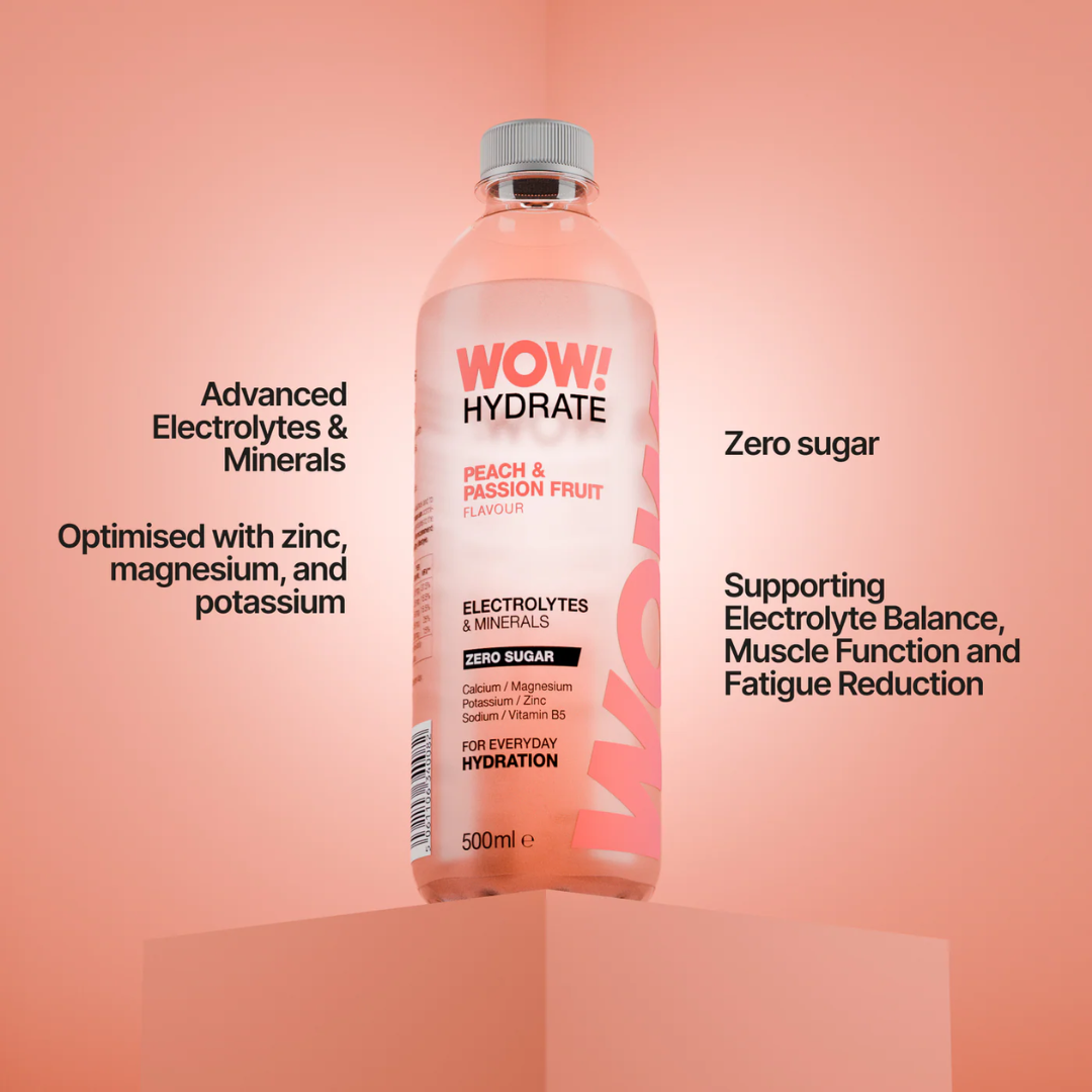 WOW! Hydrate 12x500ml Peach & Passion Fruit